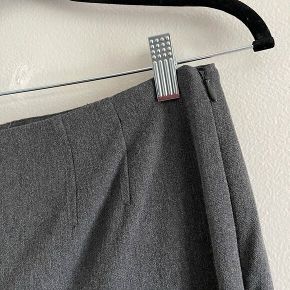 Talbots Women SZ 6 LONG Gray Flat Front Waistbandless Tapered Leg Dress Pants - Picture 4 of 8